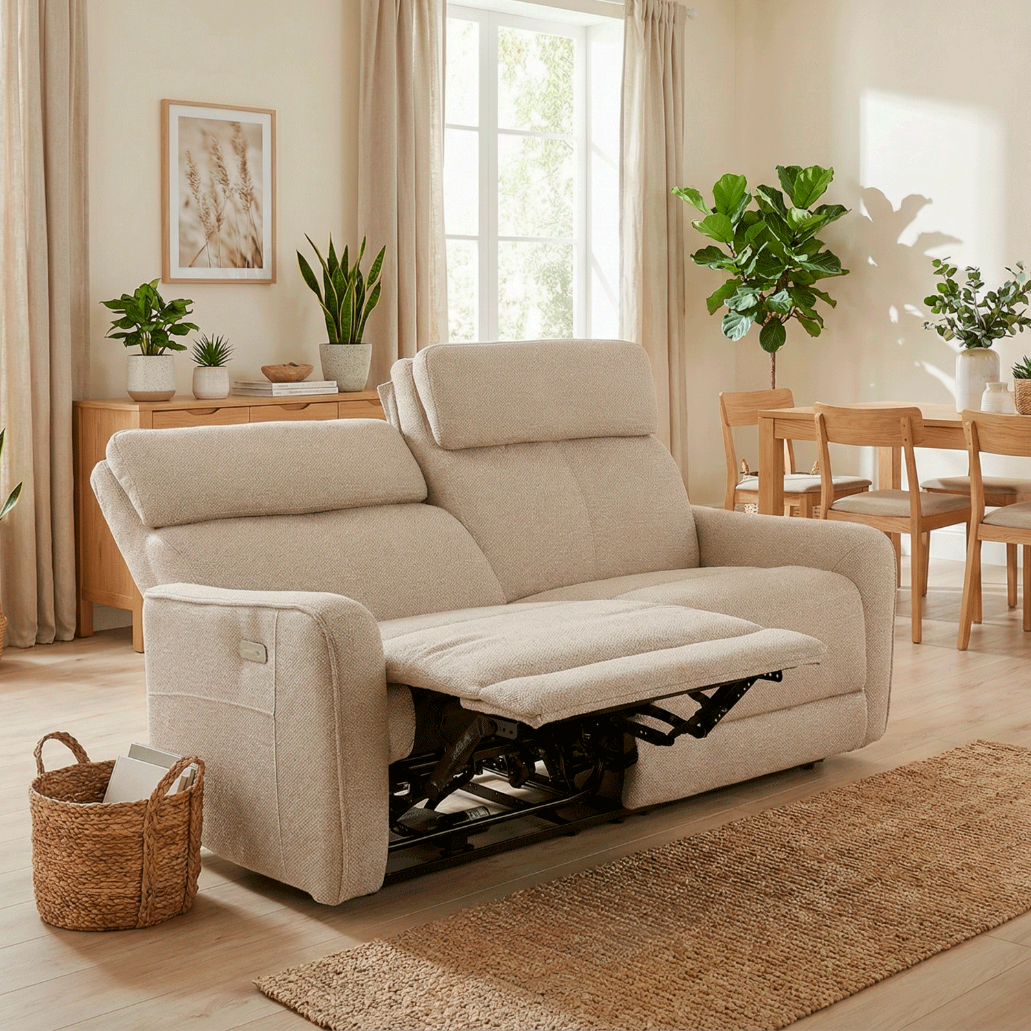 SOFÁ 3 PLAZAS RELAX ELÉCTRICO PILOT BEIGE